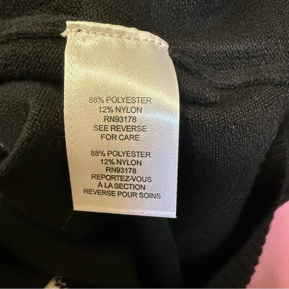 T Tahari Black Sweater with White Polka Dots Crew Neck Style - Picture 4 of 4